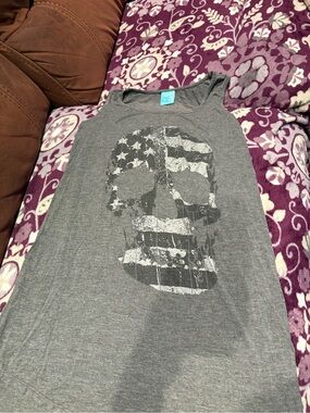 h.i.p. Gray Scoop Neck Tank Top with Teal Brand Tag